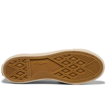 A brown shoe sole with a geometric pattern on a white background.